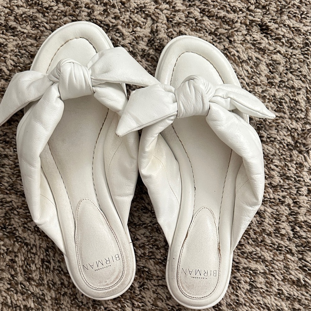 Alexandre Birman White Bow Sandals
